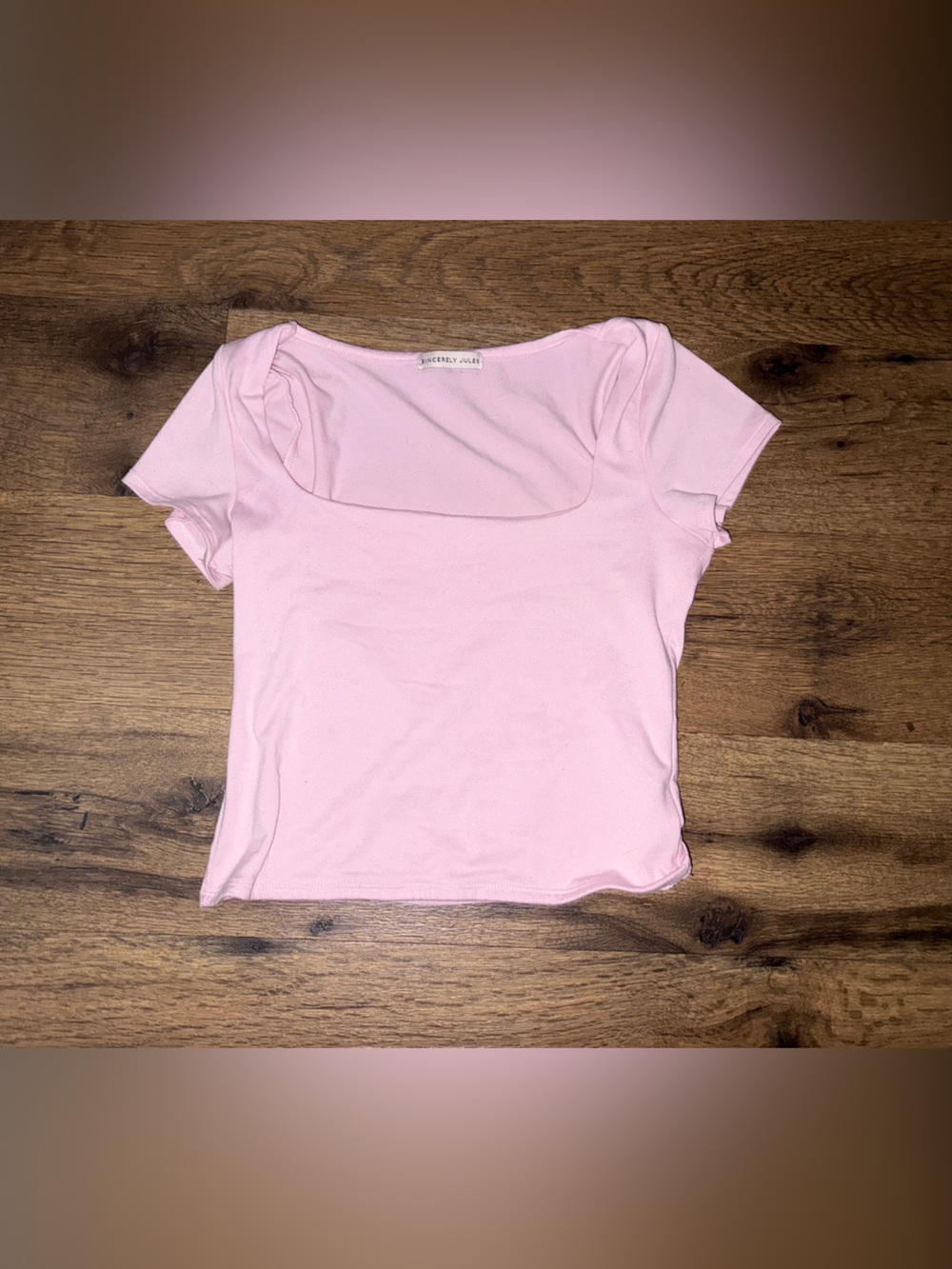 Sincerely Jules Light Pink Square Neck Crop Top